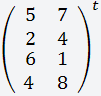 Пример транспонирования матрицы